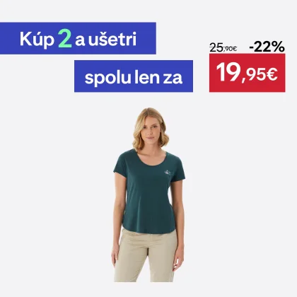 QUECHUA Dámske turistické tričko NH500 tmavozelené S