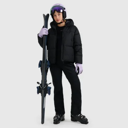 Lyžiarske nohavice softshell membrána 10000 dámske - čierne