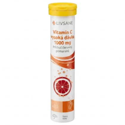 LIVSANE Vitamín C 1000 mg vysoká dávka 20 šumivých tabliet
