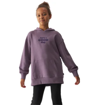 Dievčenská mikina s kapucňou 4F JUNIOR SWEATSHIRT-JWAW24TSWSF1218-51S-VIOLET