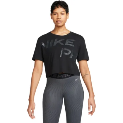 Dámské tréninkové tričko s krátkým rukávem NIKE PRO W GRX SS-FQ4985-010-BLACK WHITE