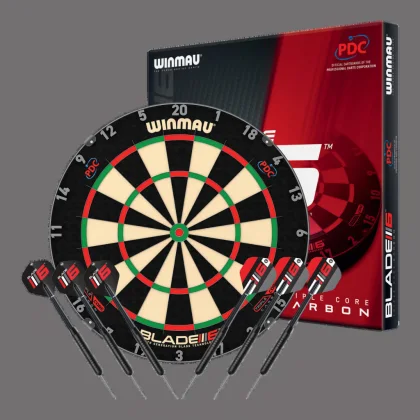 DARTS TÁBLA WINMAU BLADE6 TRIPLE CORE, KÉT SZETT NYÍLLAL, STARTVONALLAL, KISZÁLLÓVAL