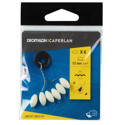 CAPERLAN Plávajúci oválny korálik na lov technikou surfcasting 12 mm fosforeskujúci bez