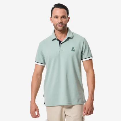 DECATHLON Pánska polokošeľa Sailing 100 na jachting kaki 3XL