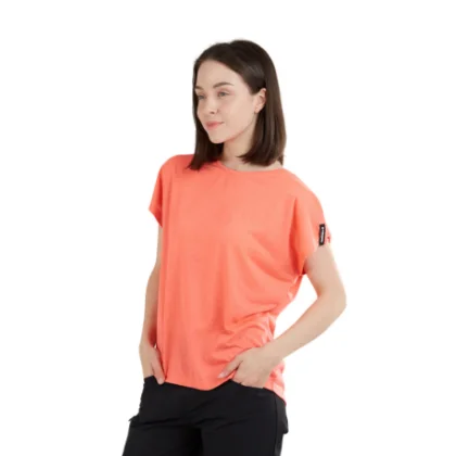 Dámske turistické tričko s krátkym rukávom FUNDANGO Rush T-shirt-352-coral