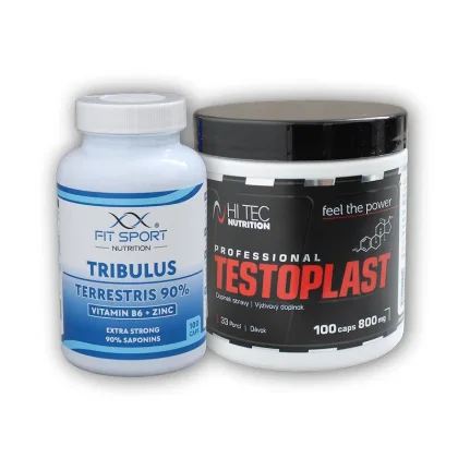 FitSport Nutrition Tribulus 90% + B6 + Zinc 100 kapslí + Testoplast 800mg 100 kapslí
