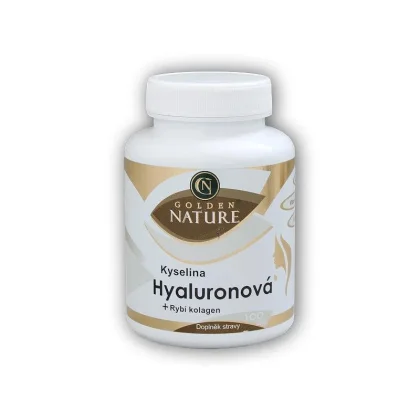 Golden Natur Kyselina Hyaluronová + Rybí kolagen + Vitamin C 100 kapslí