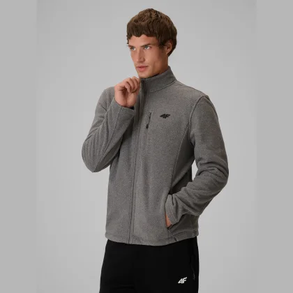 Fleece regular so stojačikom pánsky - sivý
