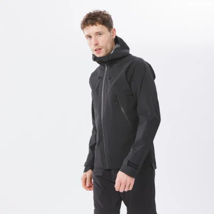 QUECHUA Pánska nepremokavá turistická bunda MH500 tmavozelená 2XL