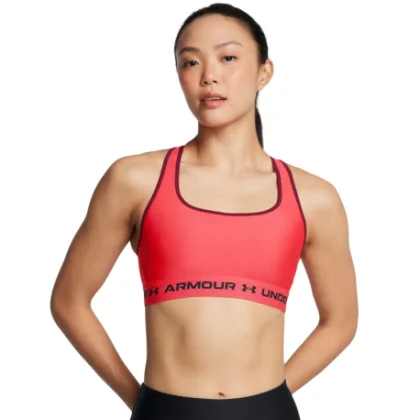 Dámska tréningová športová podprsenka UNDER ARMOUR Crossback Mid Bra-RED