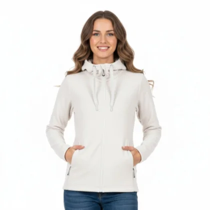Dámska zateplená turistická mikina so zipsom NORTHFINDER BRIANNE-529creamwhite