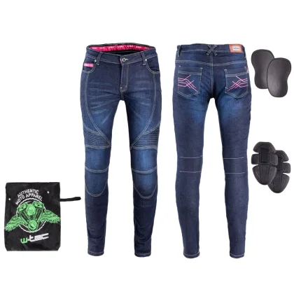 Dámske moto jeansy W-TEC Rafael Farba modrá,