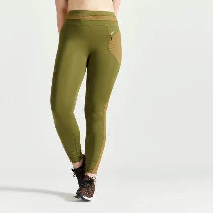 DOMYOS DÁMSKE LEGÍNY 520 NA FITNESS KAKI L (W33 L31)