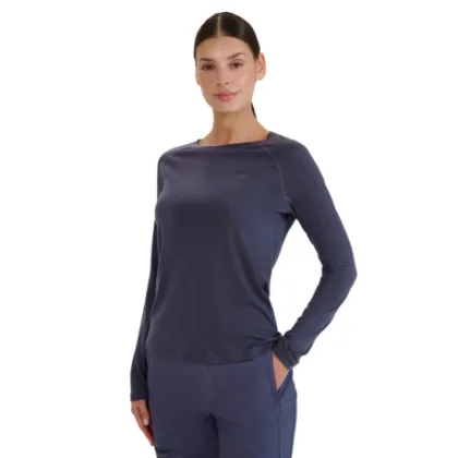 Dámske bežecké tričko s dlhým rukávom 4F LONGSLEEVE FNK-WSS25TFLOF332-22S-ANTHRACITE