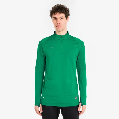 KIPSTA Futbalová mikina CLR s 1/2 zipsom zelená 2XL