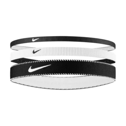 Čelenka NIKE FLEX CLASSIC MIXED WIDTH HEADBANDS 3PK BLACK WHITE BLACK