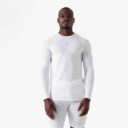 TARMAK Unisex spodné basketbalové tričko NBA s dlhým rukávom 900 bezšvové biele S