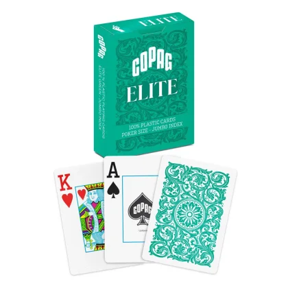 Hracie karty Copag Elite Poker Jumbo Big index 100% plastové, zelené