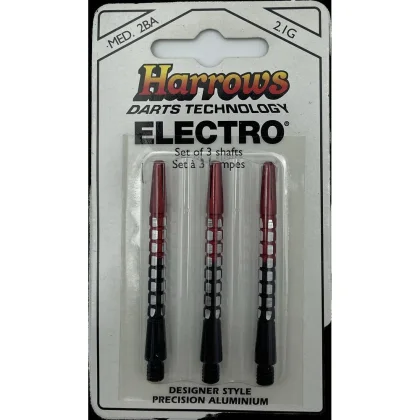 Násadky na šípky Harrows Electro červené, hliníkové, dlhé 47mm