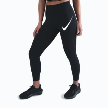 Dámske kompresné legíny NIKE W NK DF TEMPO HR 7 8 TGT SWHBR BLACK REFLECTIVE SILV WHITE