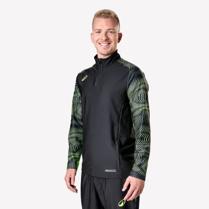 KIPSTA Futbalová mikina Viralto Wave 1/2 zips čierno-žltá XL