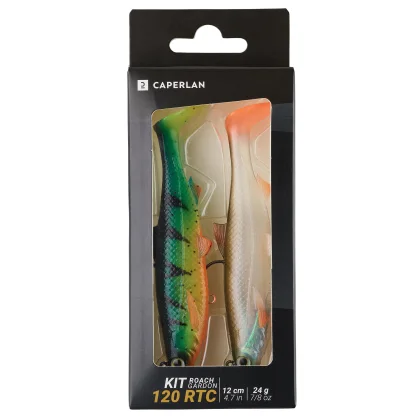 CAPERLAN Súprava mäkkých umelých nástrah shad Roach 120 RTC plotica/firetiger bez