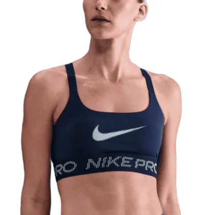 Női edzősport melltartó NIKE PRO W NP LS BRA TT GRX MIDNIGHT NAVY FOOTBALLGREY WHITE