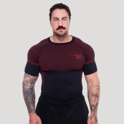 Безшевна тениска OG1 Black/Red - GymBeam