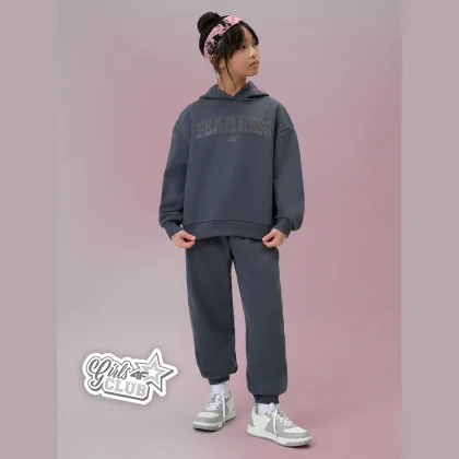 Dívčí tepláky joggery - šedé