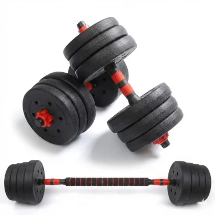 Sportago Multifunkčný nakladací set (2v1: jednoručky + obojručná činka) - 30 kg