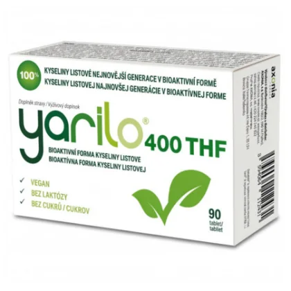 YARILO 400 THF aktívna forma kyseliny listovej 90 tabliet