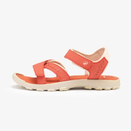 QUECHUA Dámske turistické sandále NH100 oranžové 39