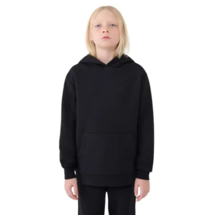 Fiú kapucnis pulóver zipzárral 4F JUNIOR SWEATSHIRT-JWMM00TSWSM1860-20S-BLACK
