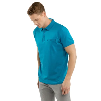 Pánske polo tričko s krátkym rukávom VOLCANO O-DYLAN-601-BLUE LIGHT