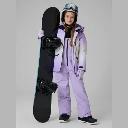 Snowboardové nohavice membrána 10000 dievčenské - fialové