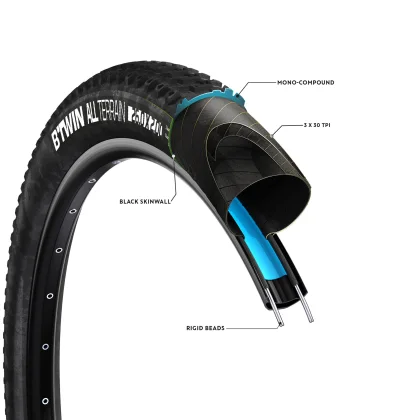 BTWIN Plášť na horský bicykel ALL TERRAIN 5 SPEED 26×2,00 pevné pätky 50-559