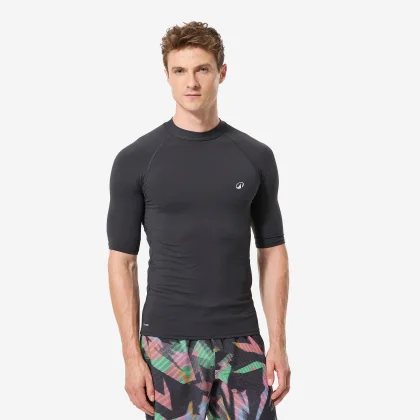 DECATHLON Pánske hrejivé tričko na surf 900 čierne 2XL