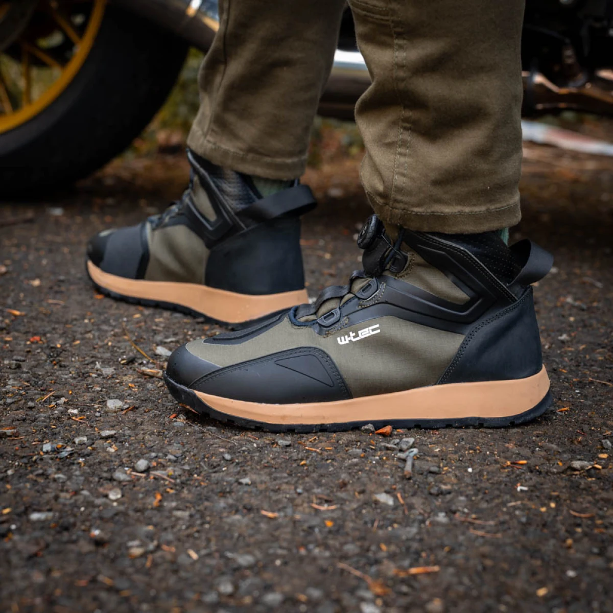 Moto topánky W-TEC Vigger Farba olivovo zelená, · záber 2