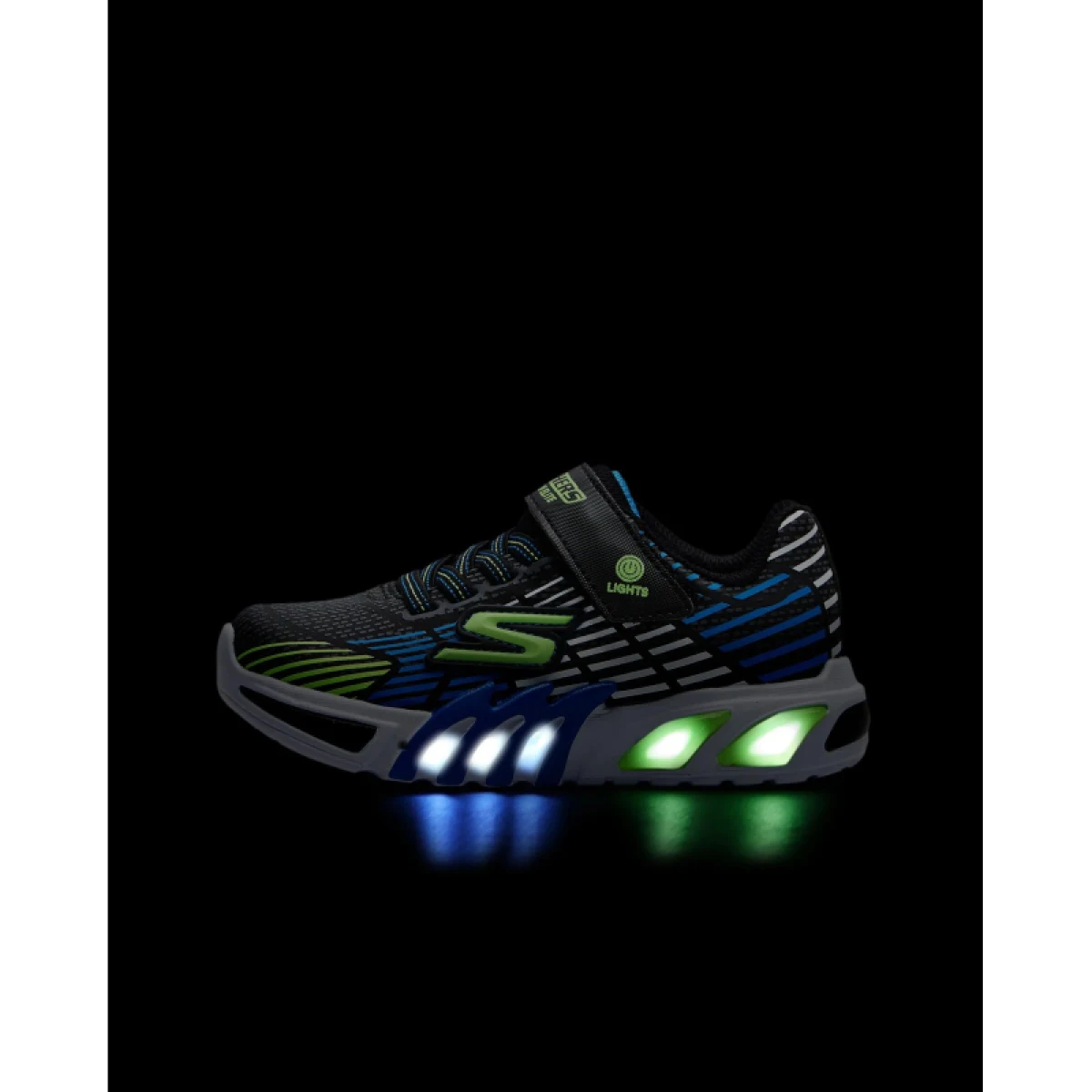 Chlapecká rekreační obuv SKECHERS S Lights Flex Glow Elite K black lime · záber 5
