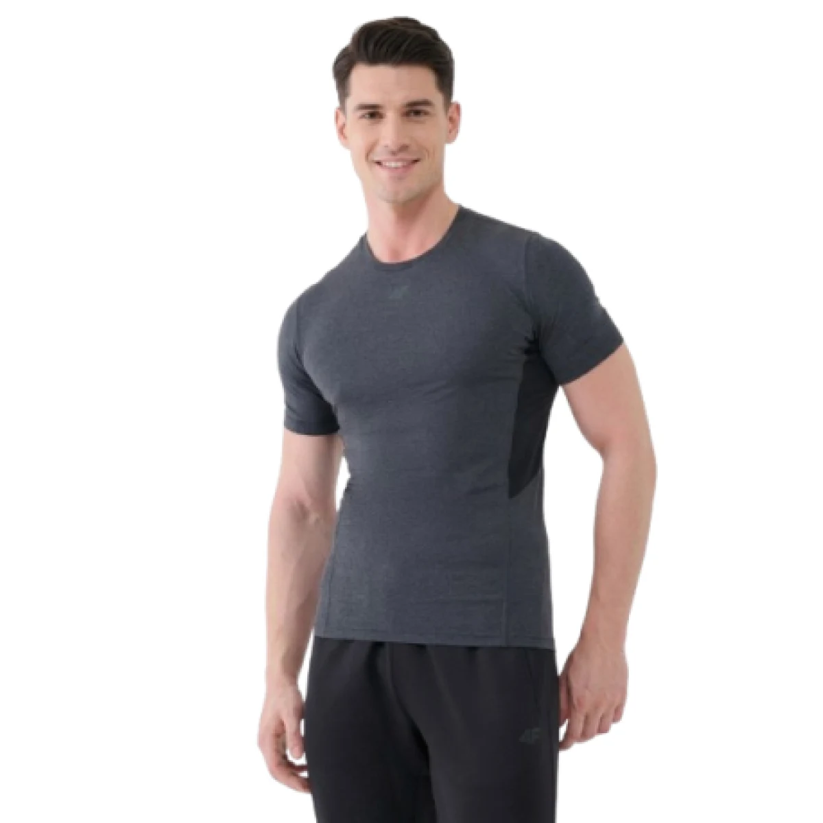 Pánské tréninkové tričko s krátkým rukávem 4F TSHIRT FNK M2141-22M-ANTHRACITE MELANGE · záber 1