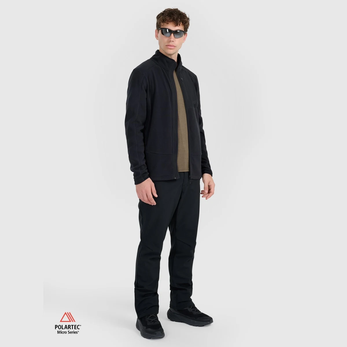 Pánský fleece s límcem Polartec regular - černý · záber 2
