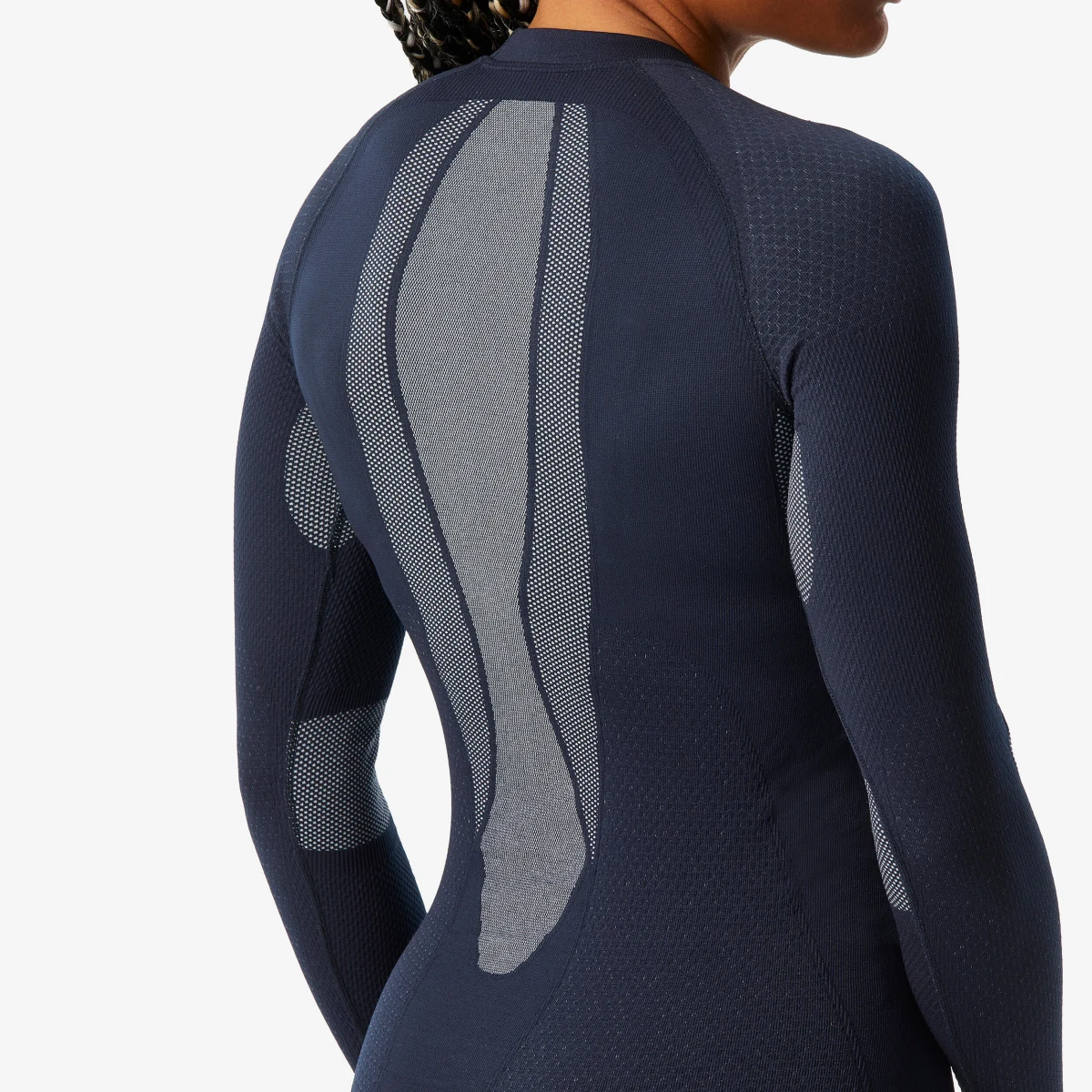WEDZE Dámske lyžiarske spodné tričko BL 500 pohodlné bezšvové tmavomodré S · záber 2