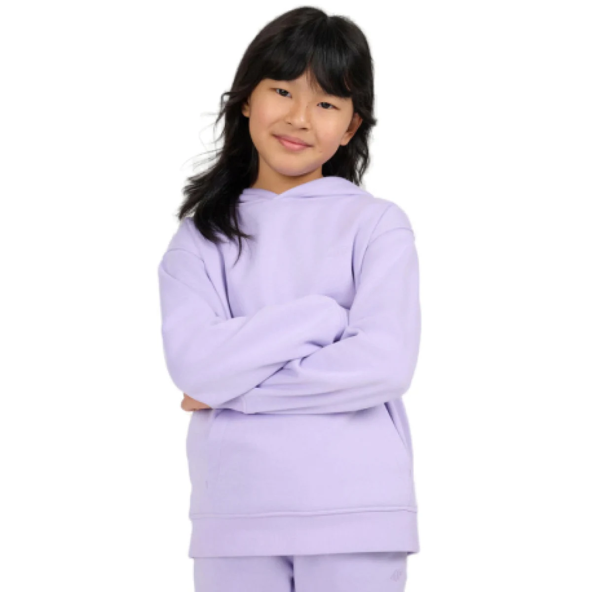 Dievčenská mikina s kapucňou 4F JUNIOR SWEATSHIRT F2323-51S-VIOLET · záber 1