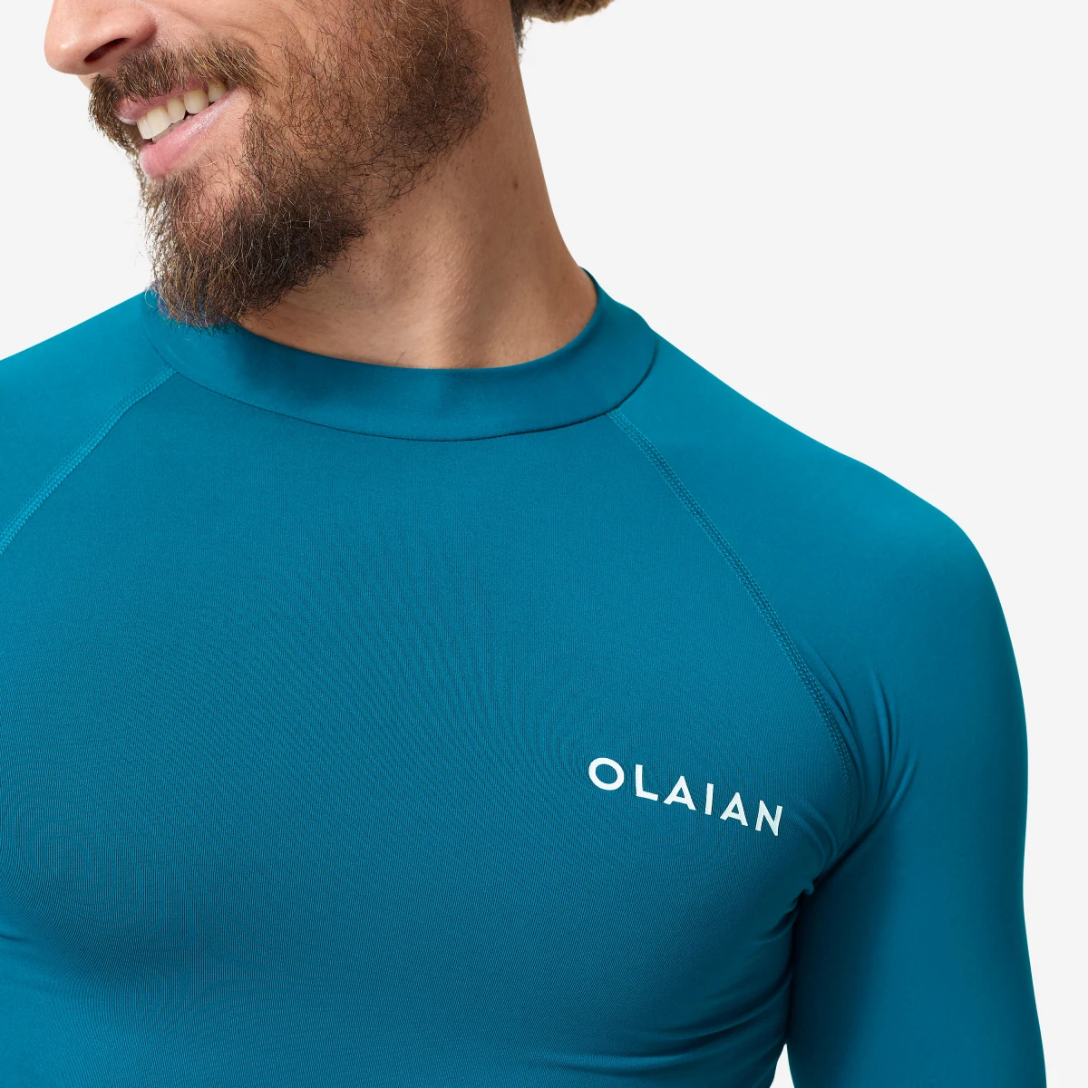DECATHLON Pánske tričko Top 100 proti UV žiareniu s krátkym rukávom na surf modré S · záber 2