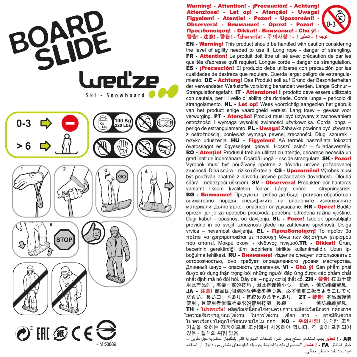 WEDZE Snowskate Boardslide čierno-červený . · záber 2