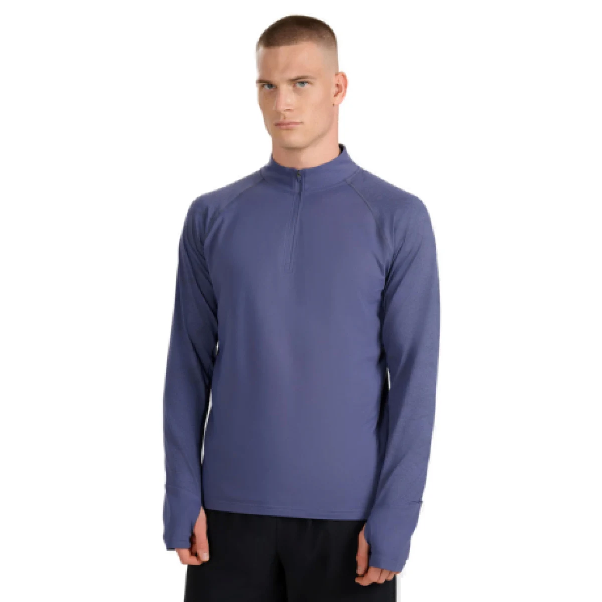 Pánská zateplená běžecká mikina s 1 2 zipem 4F SWEATSHIRT FNK M576-WAW25TFSWM576-32S-DENIM · záber 1