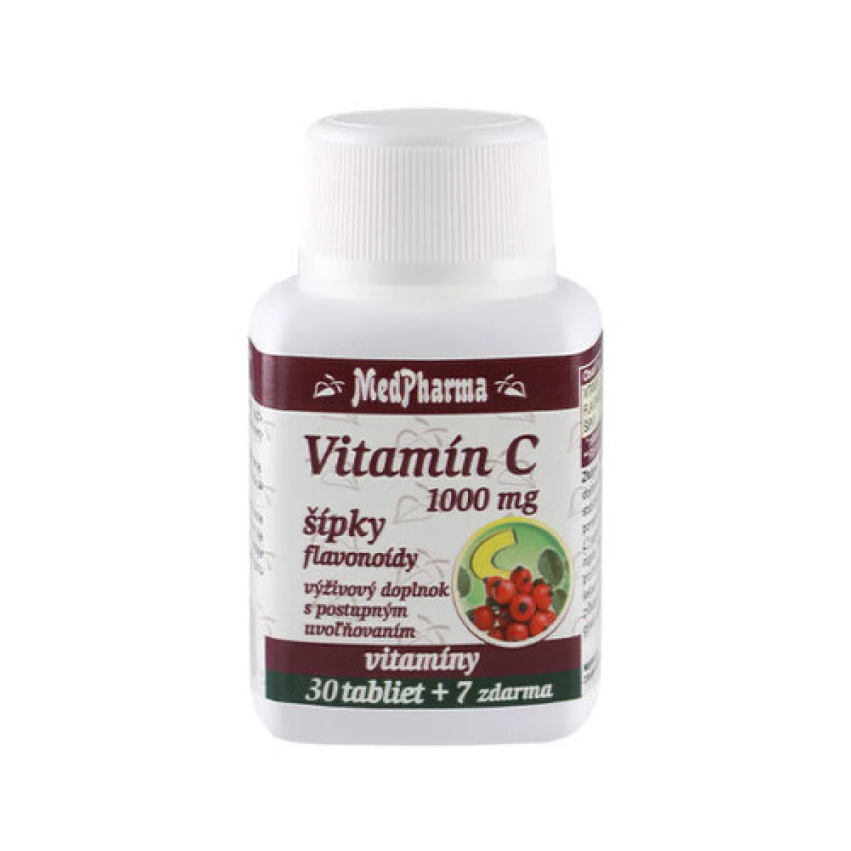 MEDPHARMA Vitamín C 1000 mg so šípkami 30 + 7 tabliet ZADARMO · záber 1