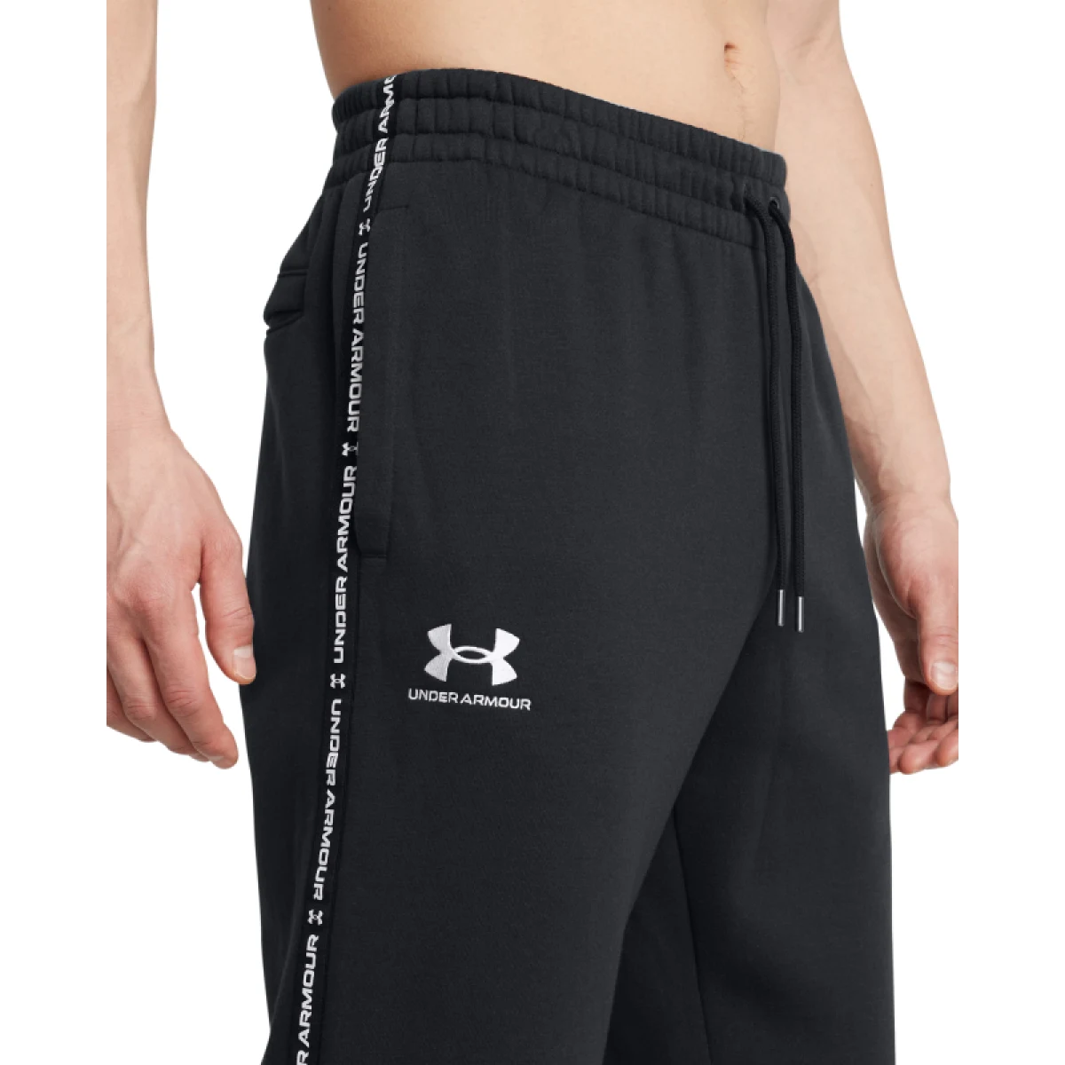 Pánské tepláky UNDER ARMOUR UA Icon Fleece Jgr Taping-BLK · záber 4