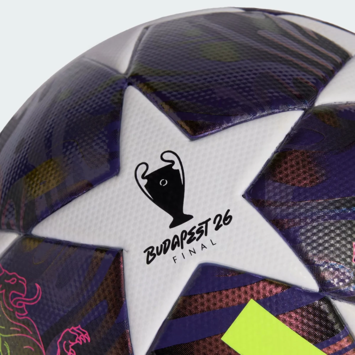 Futbalová lopta ADIDAS UCL LGE J290 F DPURPL WHITE SYELLO · záber 5