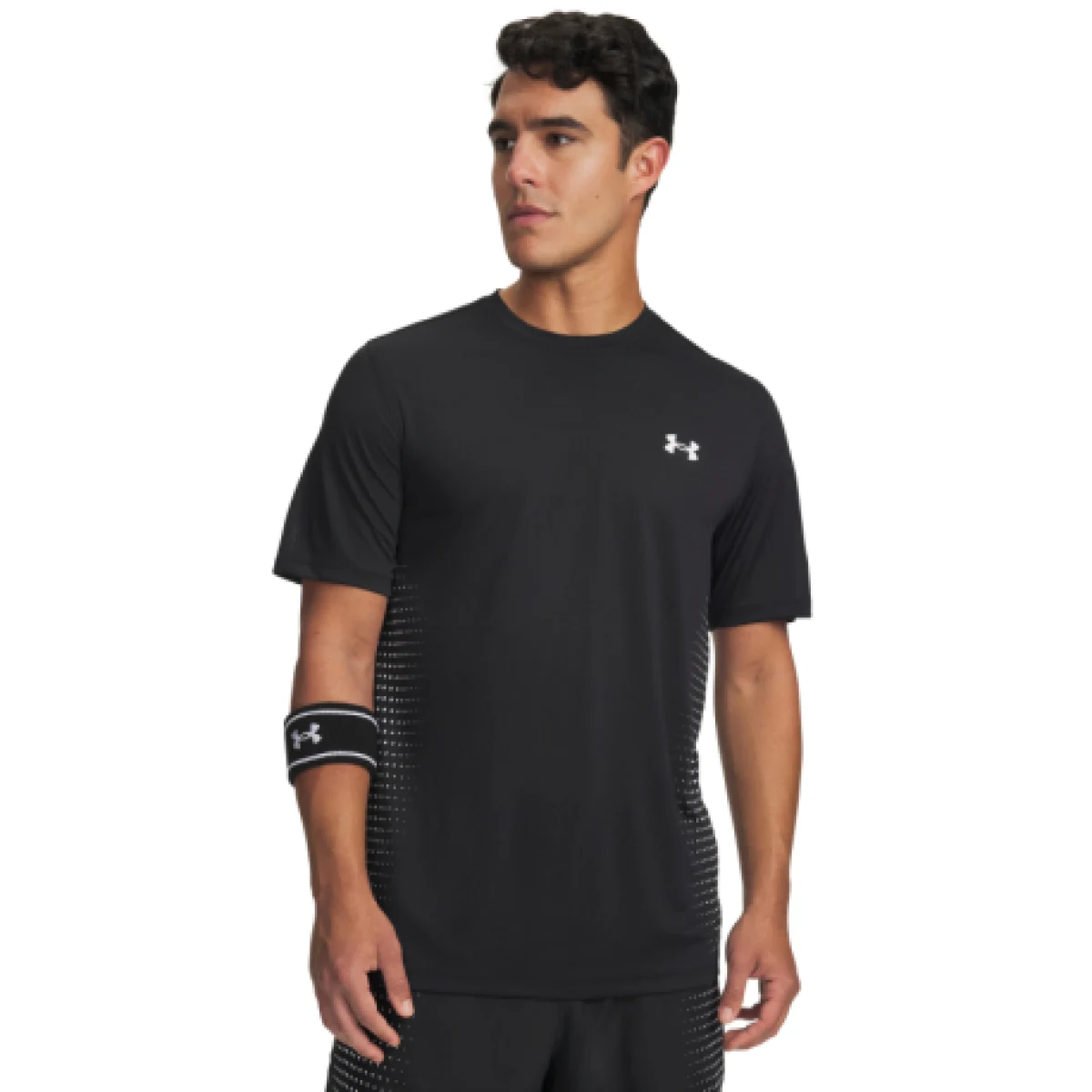 Pánske tréningové tričko s krátkym rukávom UNDER ARMOUR UA Tech Play Short Sleeve-BLK · záber 1
